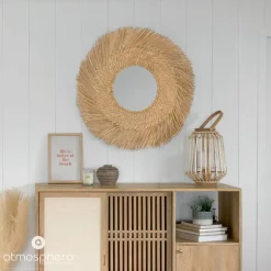 Lustro dekoracyjne okrągłe, trawa morska, Ø 80 cm