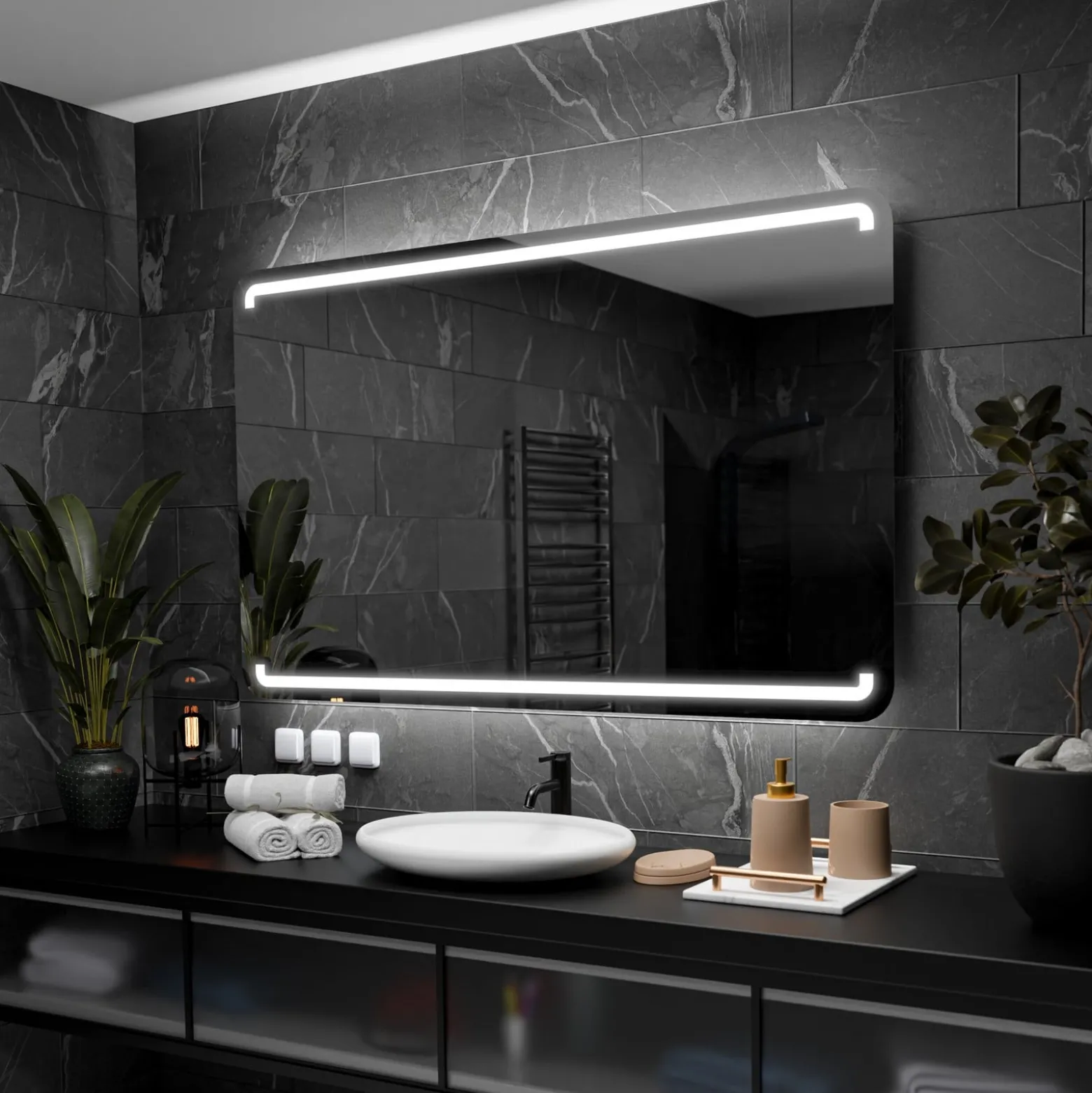 Lustro Podświetlane Led Mediolan - 70Cm, 50Cm
