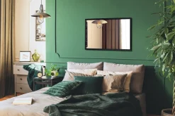 Lustro Prostokątne w Czarnej Ramie Glamour 60x40