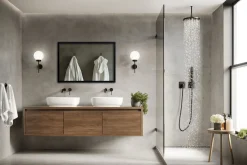 Lustro Prostokątne w Czarnej Ramie Glamour 60x40