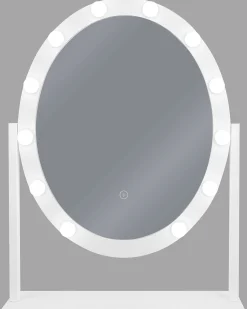 Lustro stojące LED owalne białe 50x60
