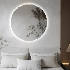 Lustro Stylowe Okrągłe LED z Neutralnym Światłem 50x50 Wallfluent