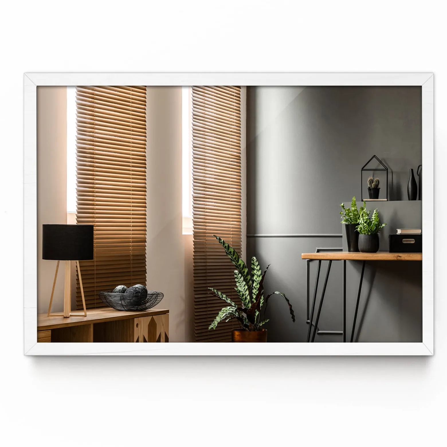 Lustro w Białej Ramie do Makijażu Toaletka 80x60