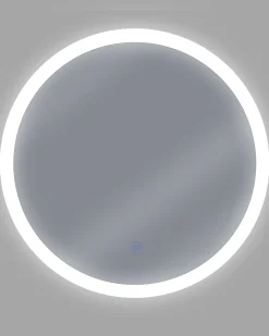 Lustro wiszące ścienne LED okrągłe 58 cm srebrne