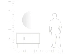 Lustro wiszące ścienne LED półokrągłe 50x100 cm