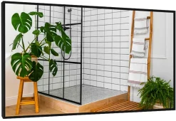 Lustro 50x40 W Czarnej Ramie Aluminiowej Mat Loft Bez Oświetlenia Loftowe