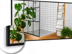 Lustro 50x40 W Czarnej Ramie Aluminiowej Mat Loft Bez Oświetlenia Loftowe