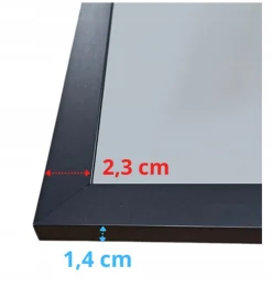 Lustro 50x40 W Czarnej Ramie Aluminiowej Mat Loft Bez Oświetlenia Loftowe