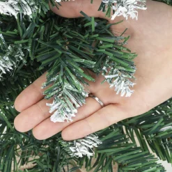 Mała choinka sztuczna 60 cm sosna ośnieżona z jutą na biurko mini ozdoba