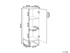 Mała szafka łazienkowa stojąca 30 x 90 cm drewno bambusowe jasny brąz