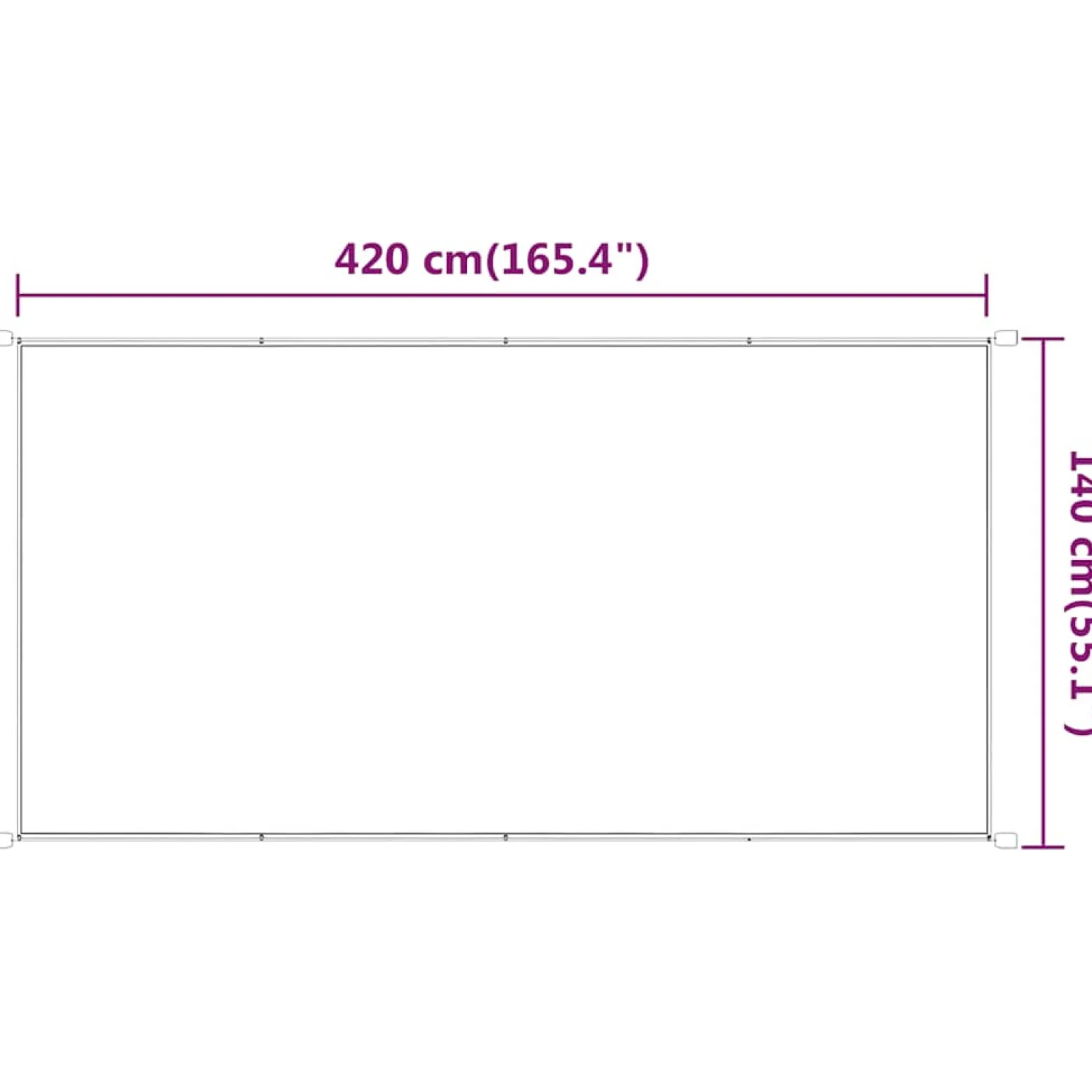 Markiza Pionowa Biała Żagiel Ogrodowy Zadaszenie Na Ogród 140x420 cm