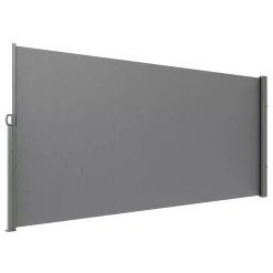 Markiza boczna parawan szara na taras roleta przeciwsłoneczna 180 x 350 cm