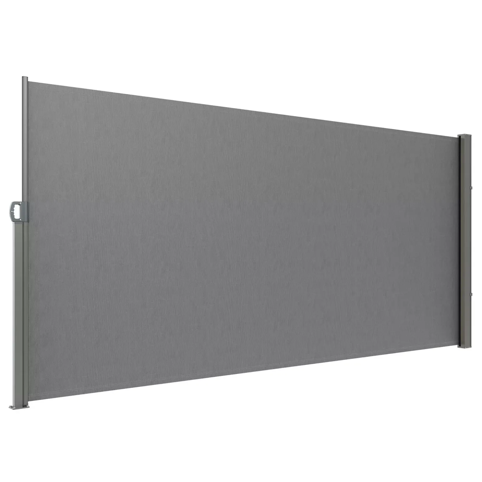 Markiza boczna parawan szara na taras roleta przeciwsłoneczna 180 x 350 cm