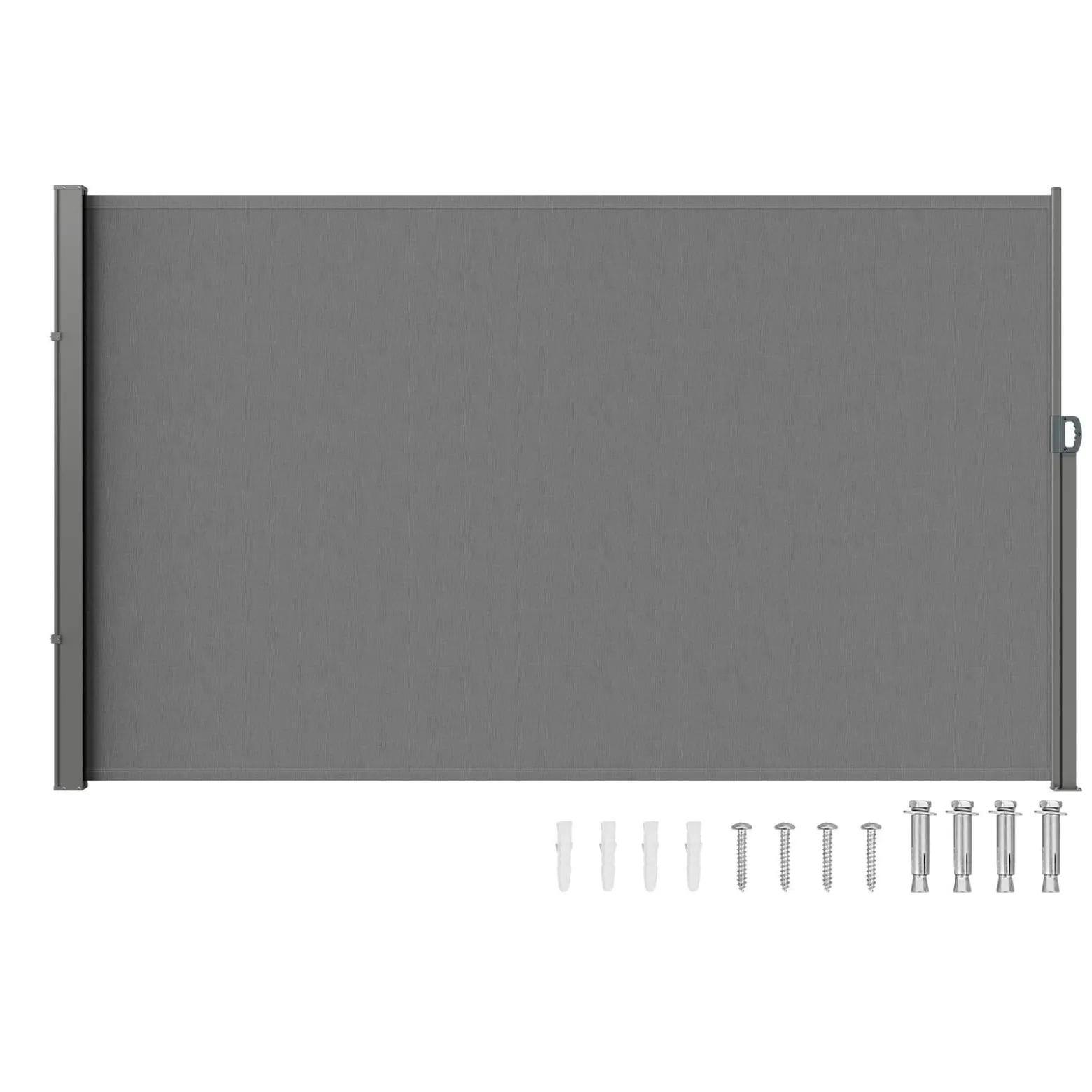 Markiza boczna parawan szara na taras roleta przeciwsłoneczna 180 x 350 cm