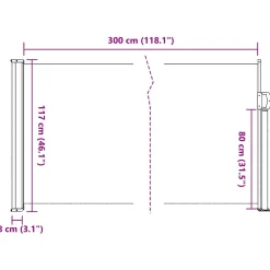 Markiza Boczna Tarasowa Balkonowa Czarna Zwijana Ogrodowa 117x300 cm