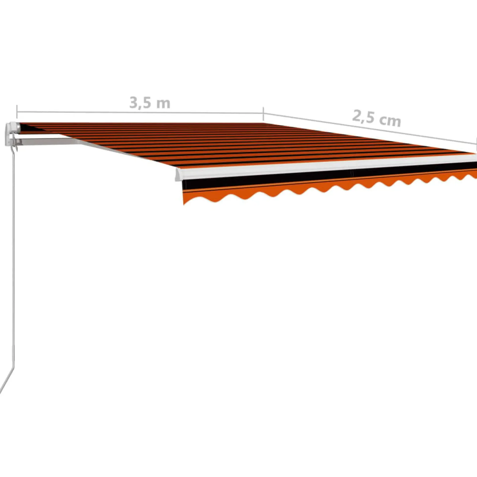 Markiza Tarasowa Balkonowa Ręcznie Zwijana Roleta Zadaszenie 350 x 250 cm