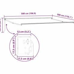 Markiza Tarasowa Balkonowa Zwijana Zadaszenie Biała 5 x 3 m
