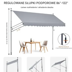Markiza Tarasowa 400 x 120 cm z Korbką Ręczną