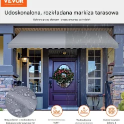 Markiza Tarasowa 400 x 120 cm z Korbką Ręczną