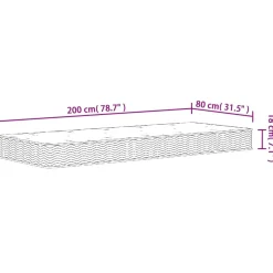 Materac Biały 80 x 200 cm Pianka vidaXL