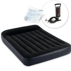 Materac dmuchany Intex dwuosobowy z pompką tłokową 191x137x25 cm