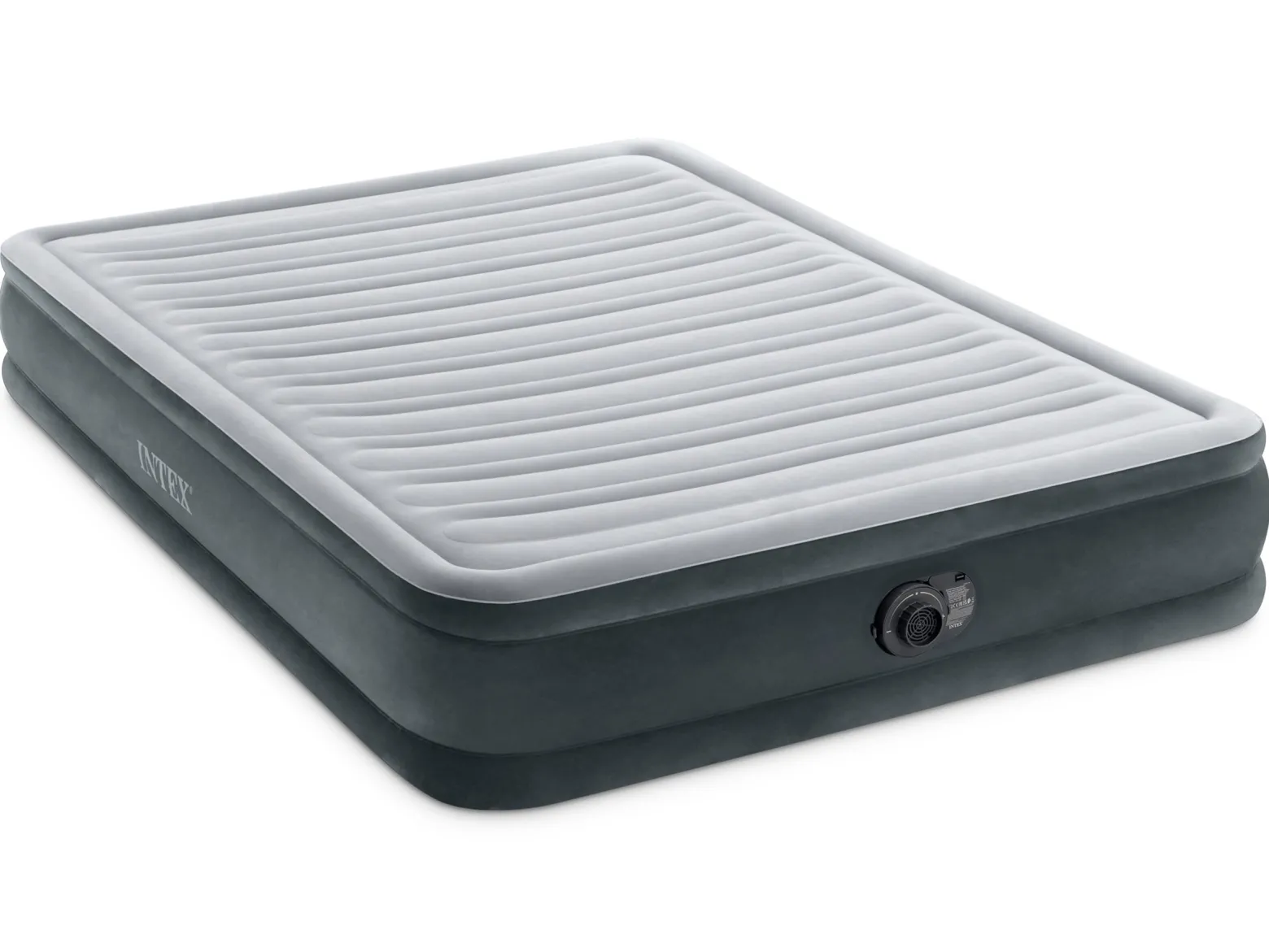 Materac dmuchany Intex dwuosobowy z wbudowaną pompką 203x152x33 cm