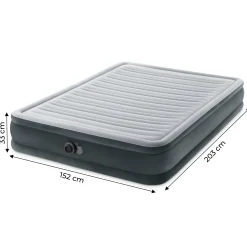 Materac dmuchany Intex dwuosobowy z wbudowaną pompką 203x152x33 cm
