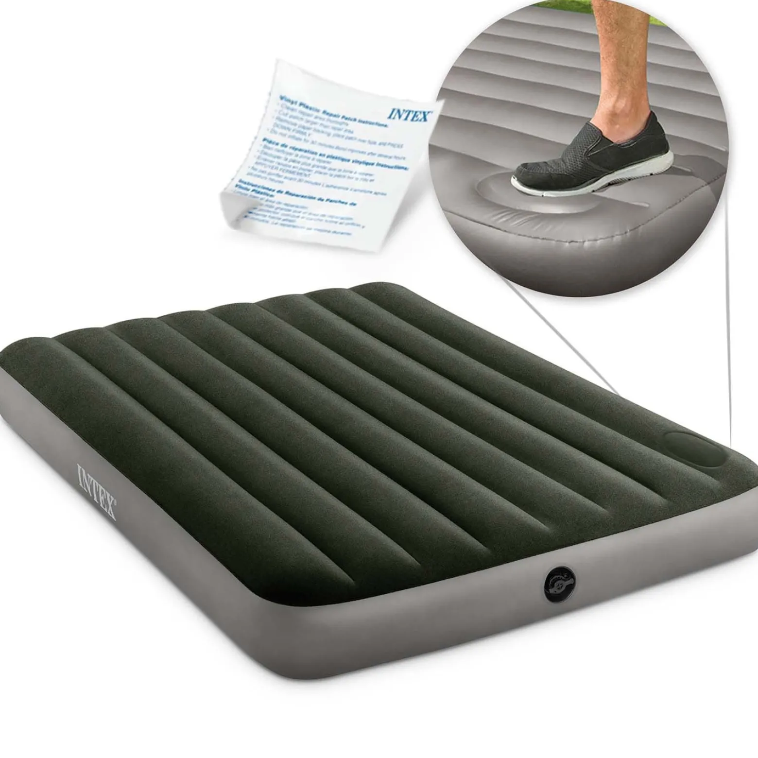 Materac dmuchany Intex z pompką łóżko dwuosobowy 191x137x25 cm 64762