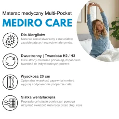 Materac Medyczny Antyalergiczny 80x200 H2/H3 MEDIRO CARE