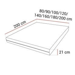Materac piankowy VELVO 80x200