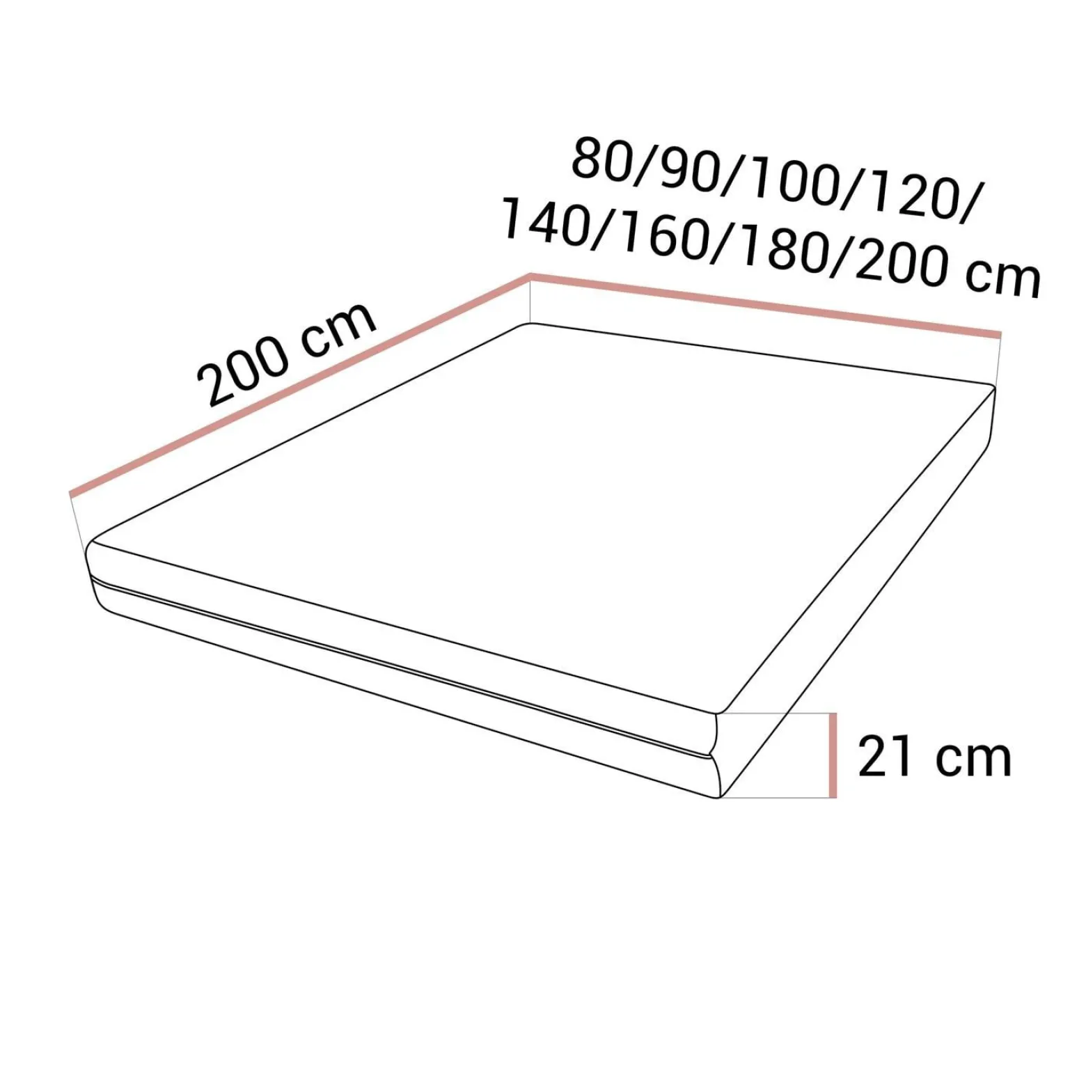 Materac piankowy VELVO 80x200
