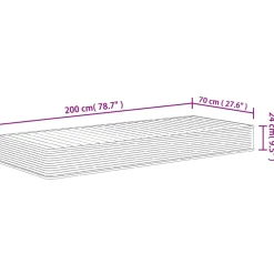 Materac Piankowy 70x200 cm Średnio Miękki Komfortowy Do Łóżka Sypialni
