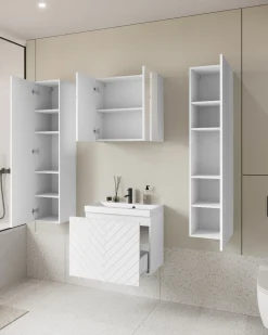 Meble łazienkowe biały/biały MDF wzór M3 - NANDO XL