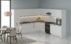 Meble Kuchenne Walencja Zestaw Narożny 580cm Biały Mat Modułowe Szafki