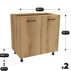 Meble Kuchenne Zestaw Mebli Na Wymiar Modułowe Dąb Evoke/Kaszmir MODERN 260