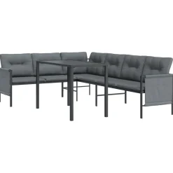 Meble ogrodowe Antracyt Stal Table + corner vidaXL