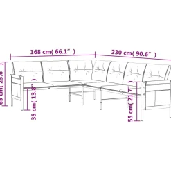 Meble ogrodowe Antracyt Stal Table + corner vidaXL
