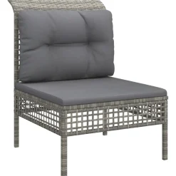 Meble ogrodowe Szary Technorattan 3x hjørne + 2x sofa środkowa vidaXL