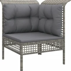 Meble ogrodowe Szary Technorattan 3x hjørne + 2x sofa środkowa vidaXL