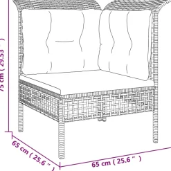Meble ogrodowe Szary Technorattan 3x hjørne + 2x sofa środkowa vidaXL