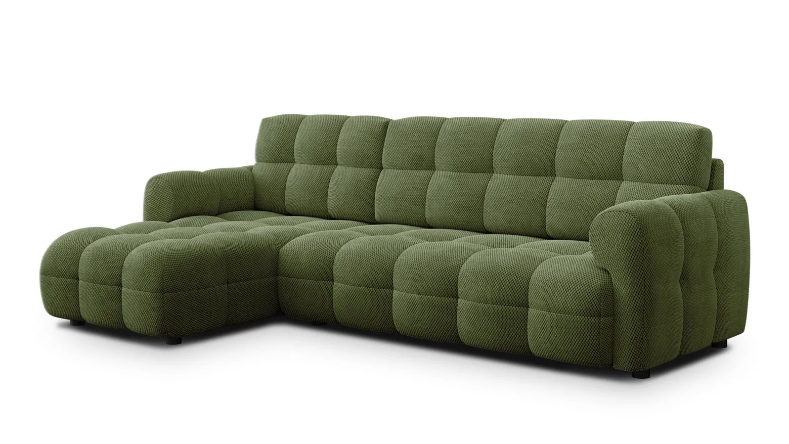 MELLOW sofa narożna 4 osobowa lewa, oliwkowa