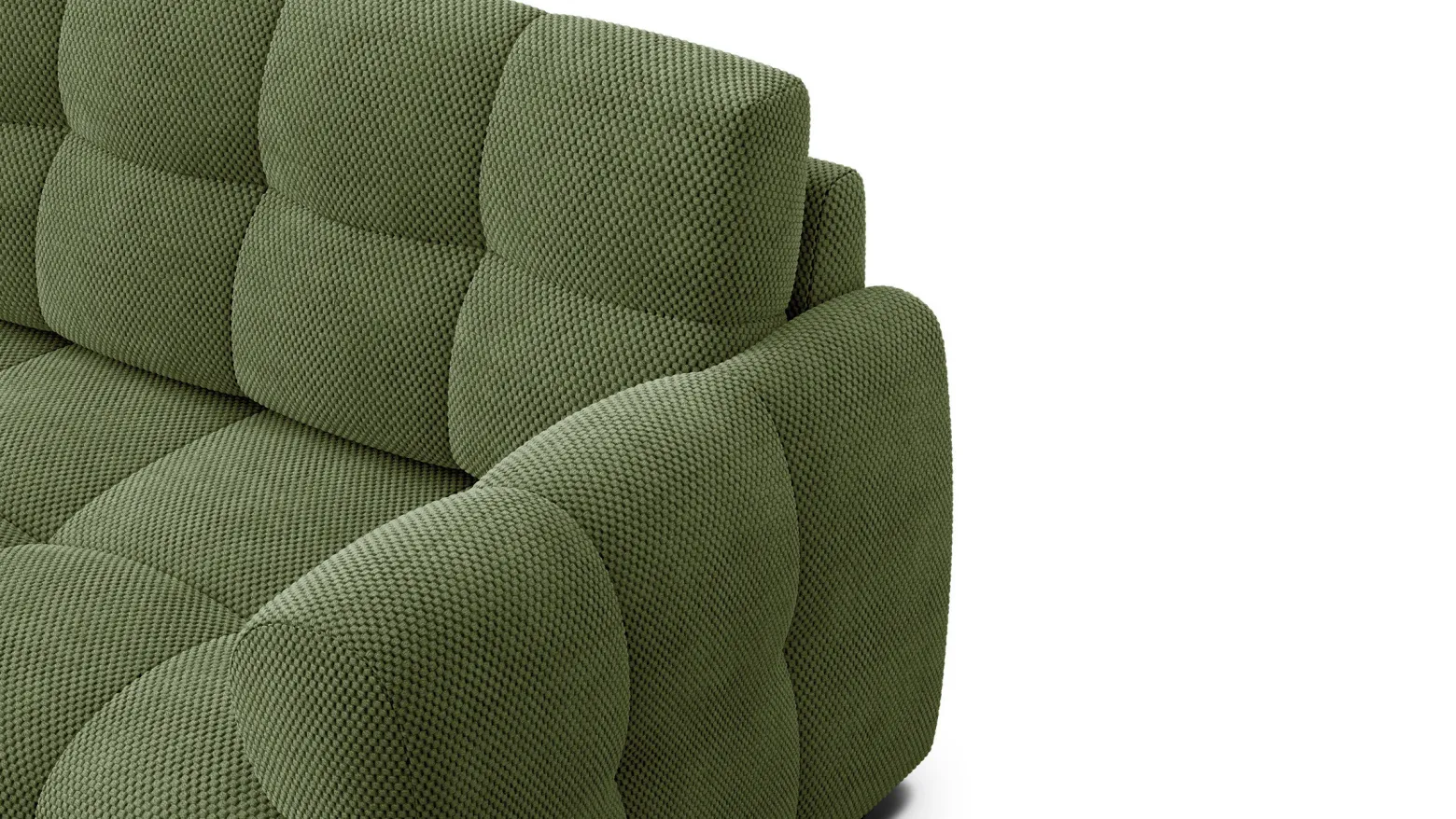 MELLOW sofa narożna 4 osobowa lewa, oliwkowa