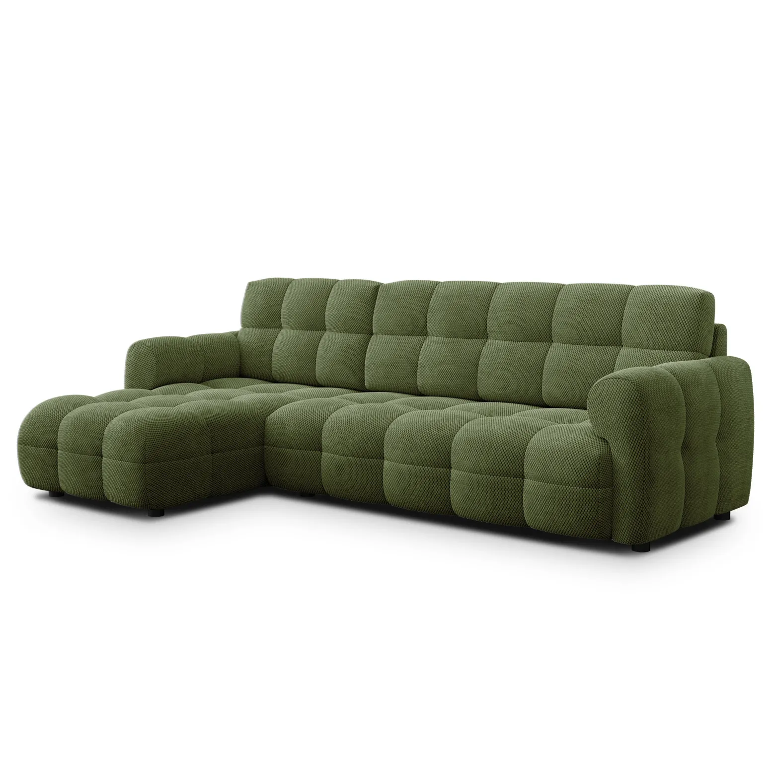 MELLOW sofa narożna 4 osobowa lewa, oliwkowa
