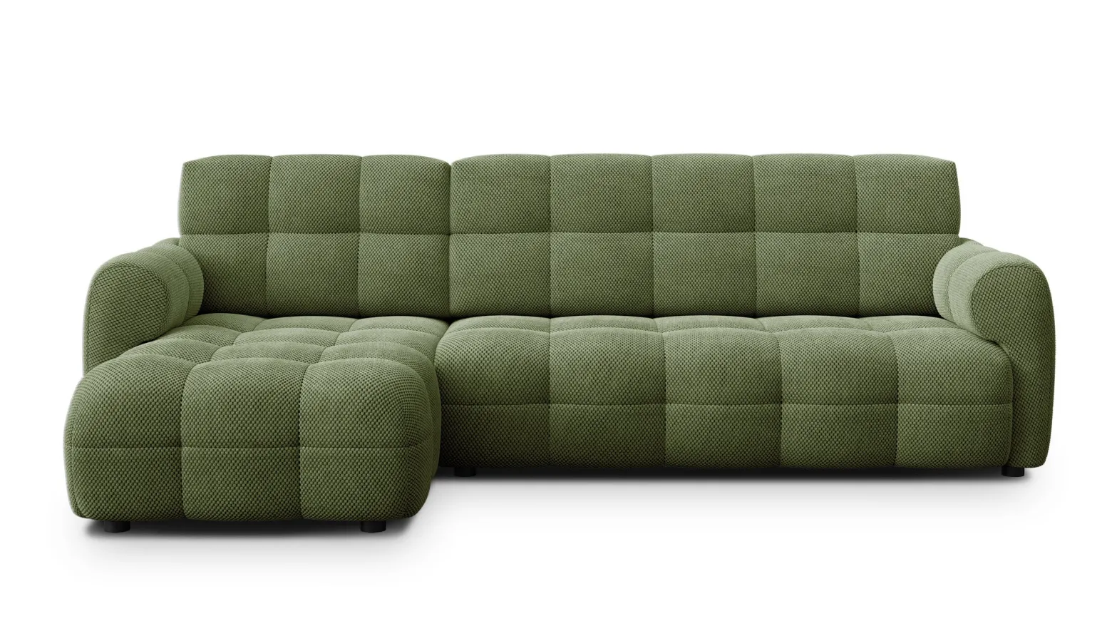 MELLOW sofa narożna 4 osobowa lewa, oliwkowa