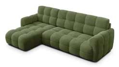 MELLOW sofa narożna 4 osobowa lewa, oliwkowa
