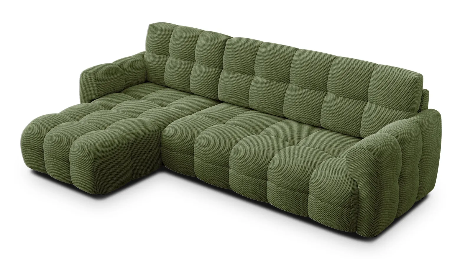MELLOW sofa narożna 4 osobowa lewa, oliwkowa