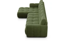 MELLOW sofa narożna 4 osobowa lewa, oliwkowa