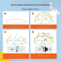 Metalowa konstrukcja wspinaczkowa 2,4 m – kopuła do ogrodu, łatwy montaż