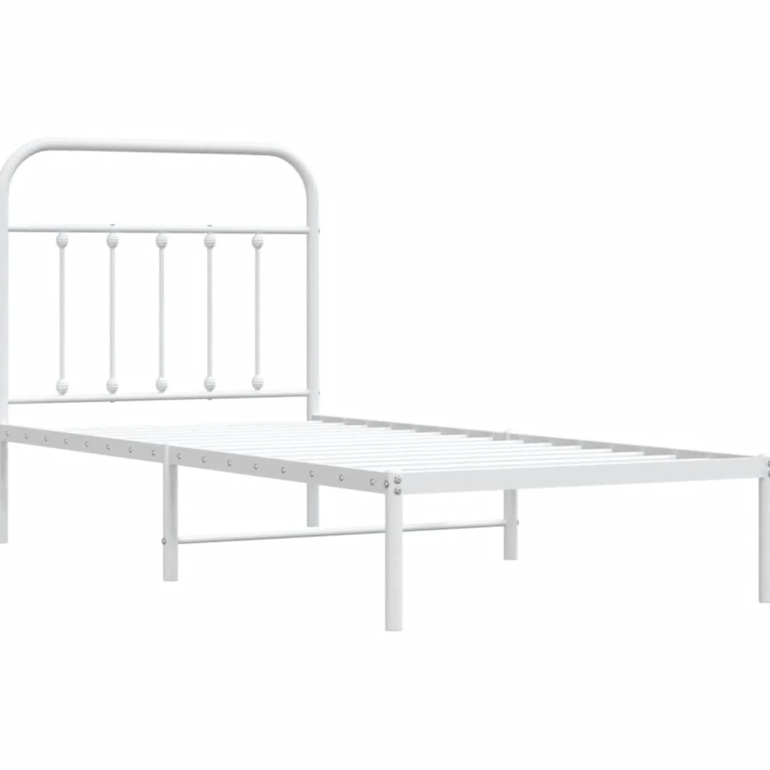 Metalowa rama łóżka z wezgłowiem biała 90x190 cm