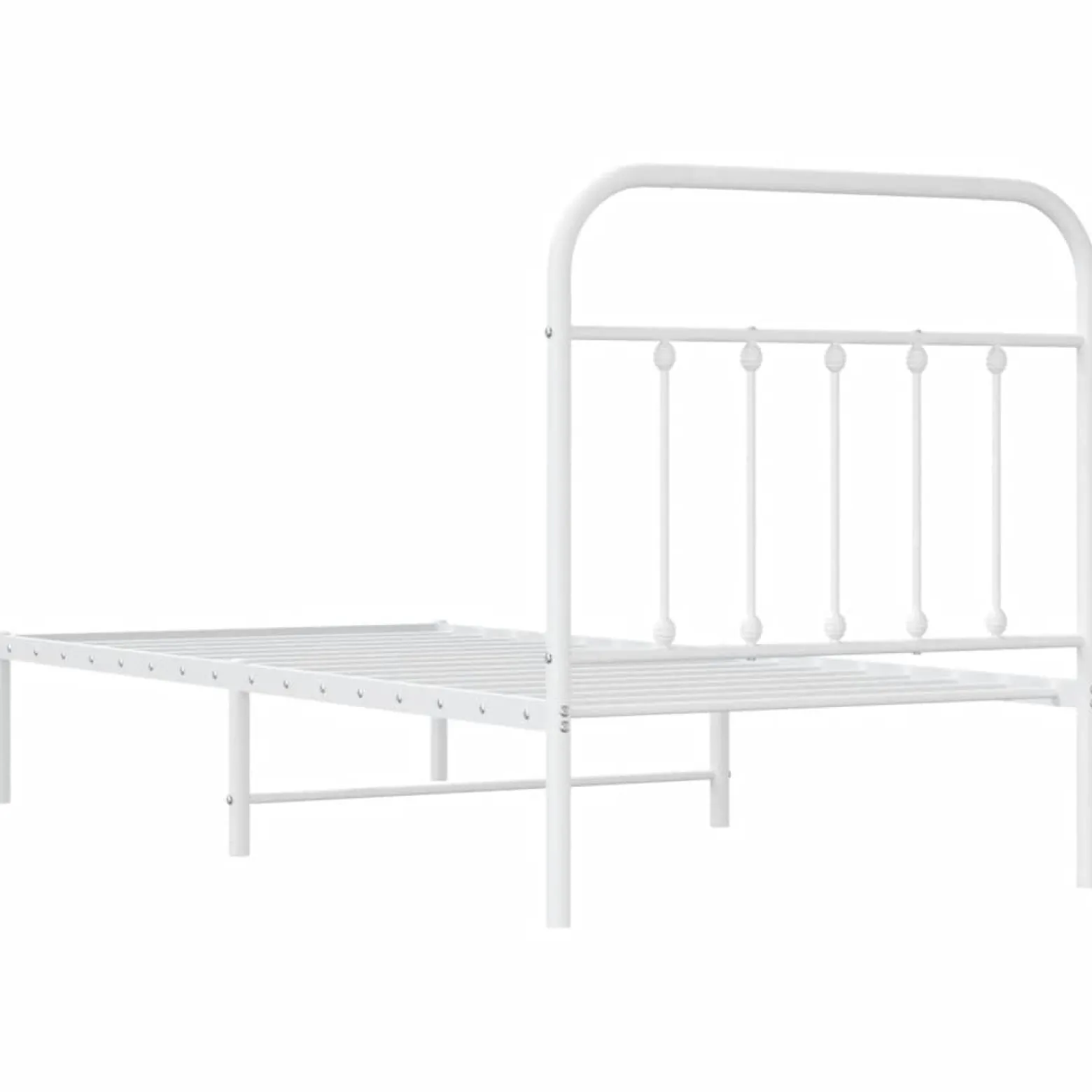 Metalowa rama łóżka z wezgłowiem biała 90x190 cm